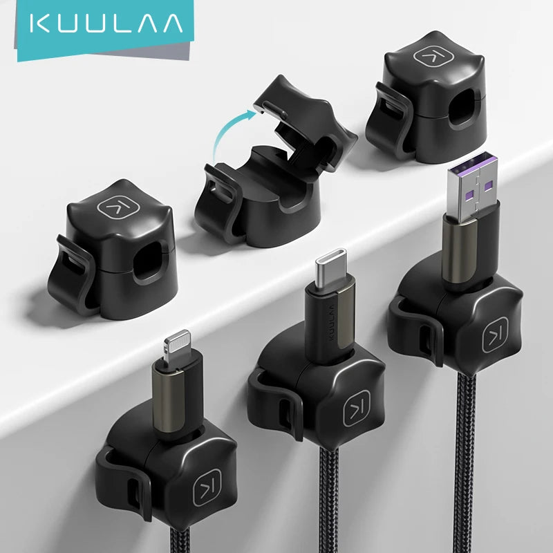 Cable Clips Cable Smooth Adjustable Cord Holder under Desk Cable Management Wire Keeper Cable Organizer Holder