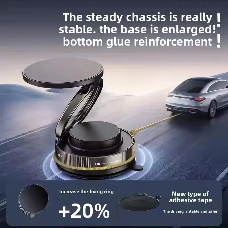 2026 New Vacuum Magnetic Phone Holder for Car - Suction Cup Phone Mount for Magsafe, 360° Rotatable Portable Strong Magnet Stand
