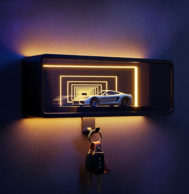 GripWalll Mount Car Key Holder with LED Light