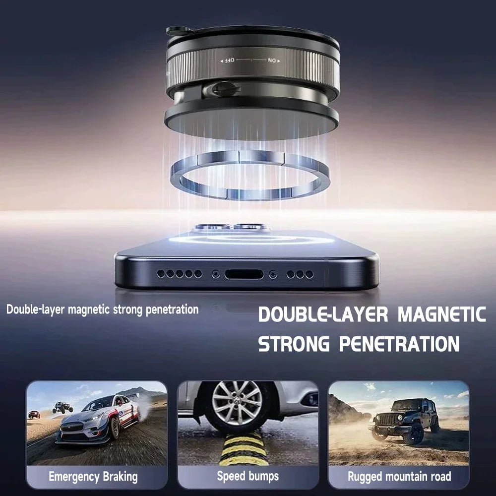 2026 New Vacuum Magnetic Phone Holder for Car - Suction Cup Phone Mount for Magsafe, 360° Rotatable Portable Strong Magnet Stand