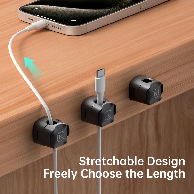 Cable Clips Cable Smooth Adjustable Cord Holder under Desk Cable Management Wire Keeper Cable Organizer Holder