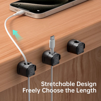 Cable Clips Cable Smooth Adjustable Cord Holder under Desk Cable Management Wire Keeper Cable Organizer Holder